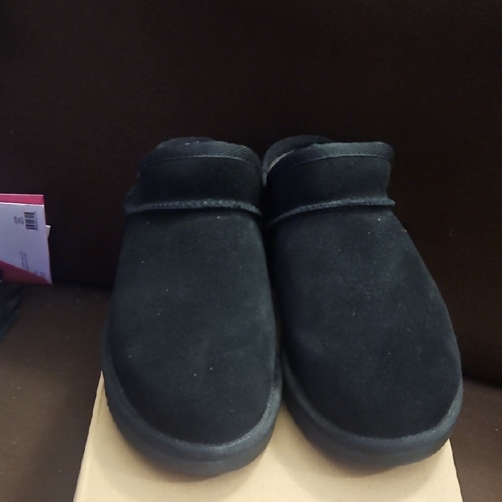 UGG Black Suede Clog Slipper